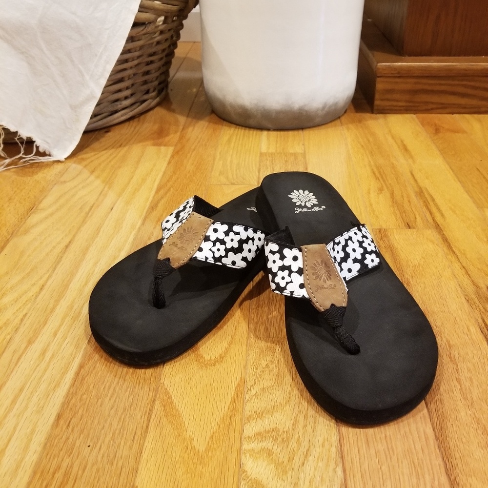 Yellow Box flip flops